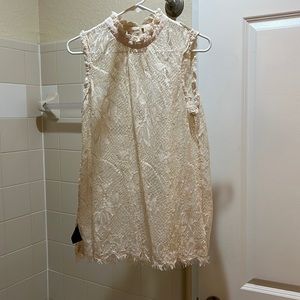 Lace tank top size large. Ivory